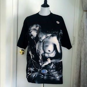 Tupac Shakur Rhinestone Studded T-Shirt | Unisex